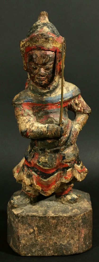 Chinese Wood Statue, Mongolian Guard (1 of 7)