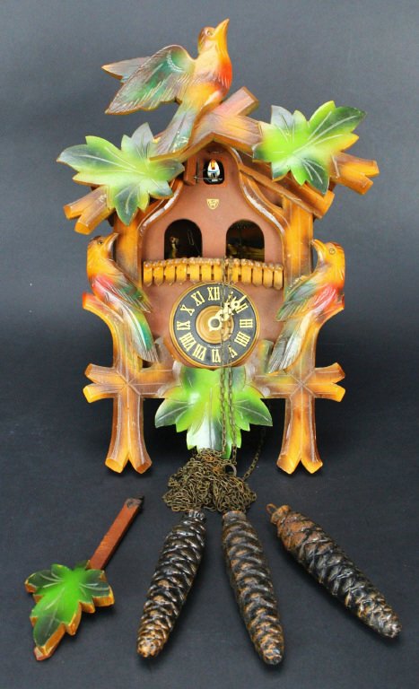 Clock, Wooden Cuckoo, Bavarian, 1940s (1 of 10)