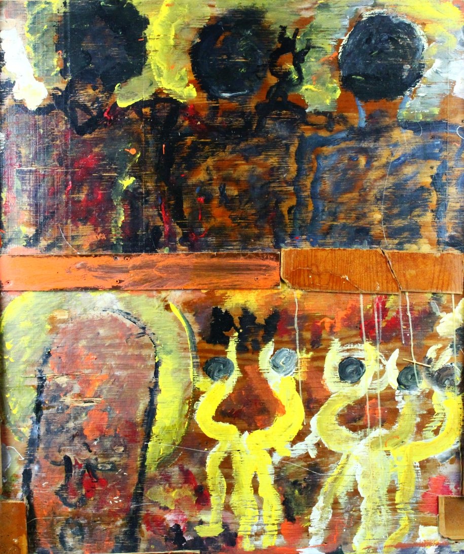 P/M, Men Facing Backwards, Purvis Young, Miami (1 of 6)