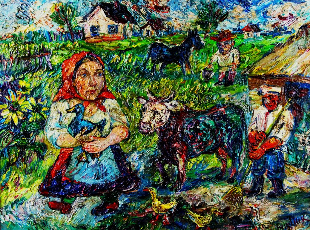 O/C David Burliuk, Lady with Goose (1 of 7)