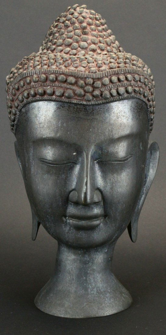 Indo-Chinese Sleeping Buddha Head Sculpture (1 of 6)