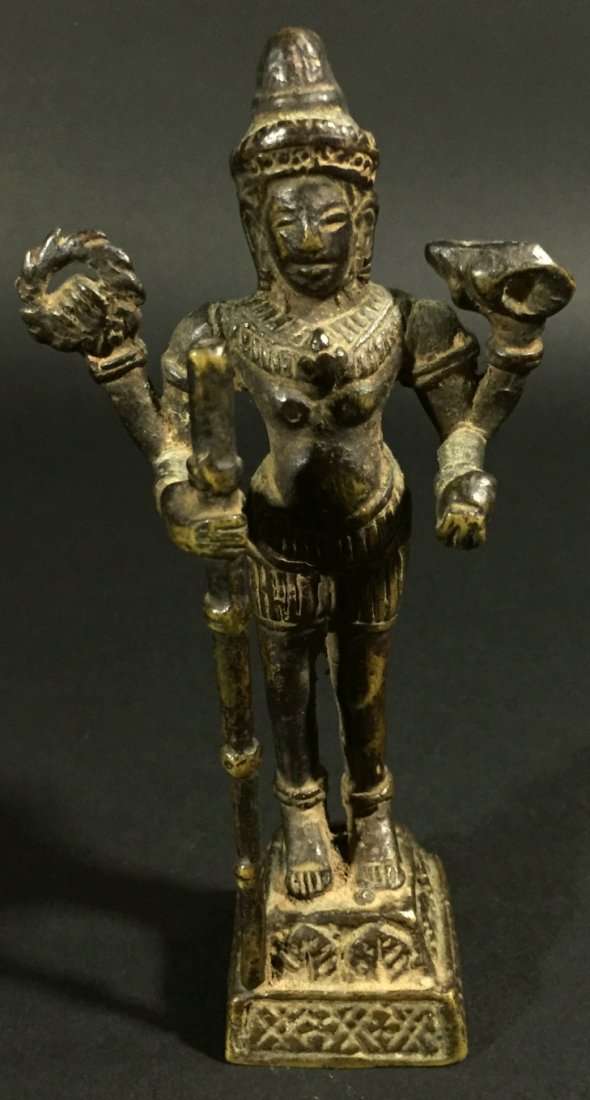 Cambodian, Bronze Statue of Vishnu, Bayon Style (1 of 6)
