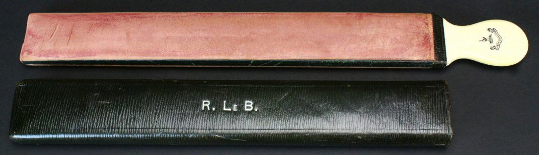 Ivory Handle, Paddle Razor Strop with Case (1 of 6)