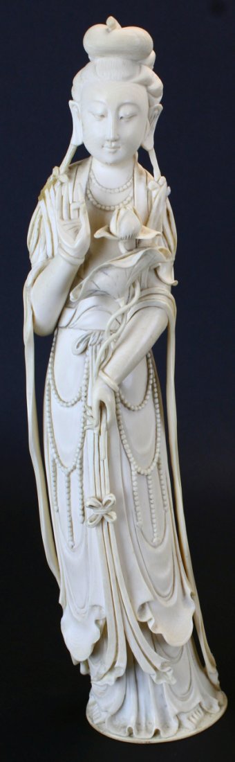 Guanyin Carved Ivory Statue (1 of 6)