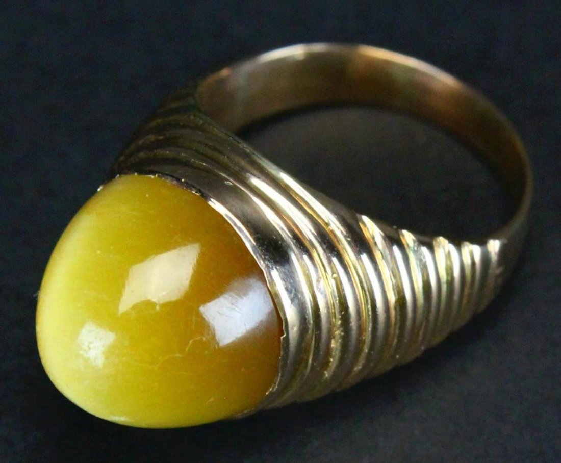 Man's 14K Gold Ring, Tiger Eye (1 of 3)