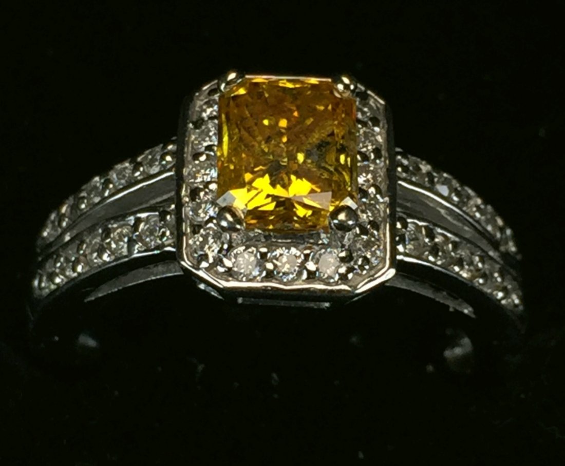Fancy Yellow Diamond Ring, 14k (1 of 8)