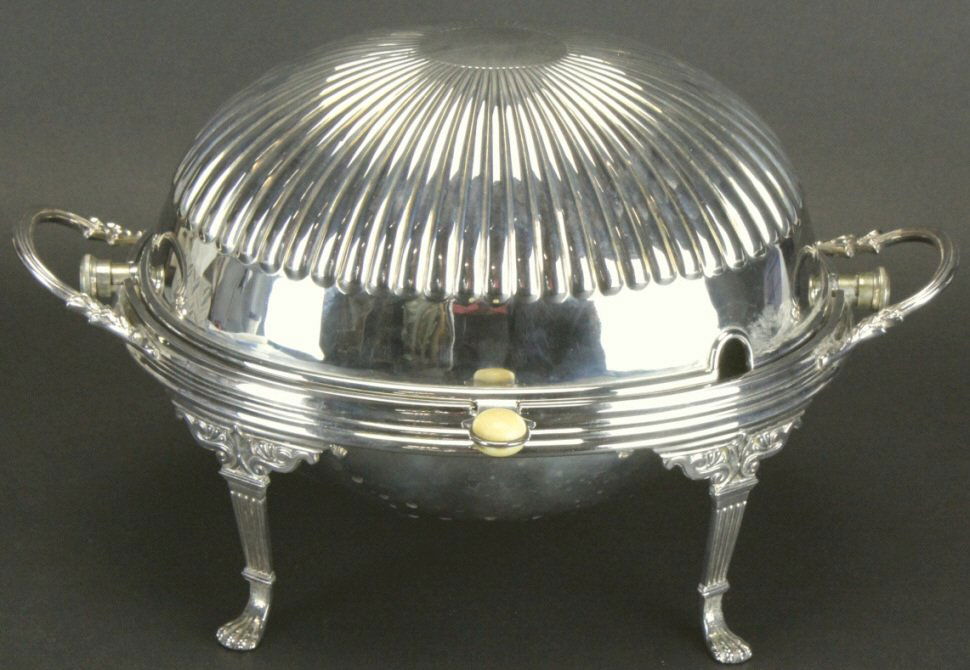 Silver Covered Warming Dish with Dome (1 of 7)