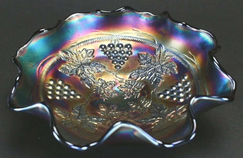 Carnival Glass, Bowl, Grape and Cable, Amethyst (1 of 2)