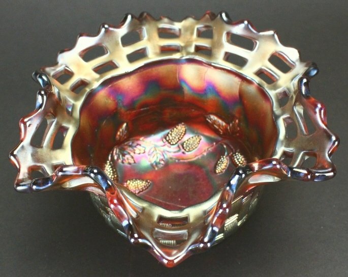 Carnival Glass, Fenton Basket, Blackberry (1 of 2)