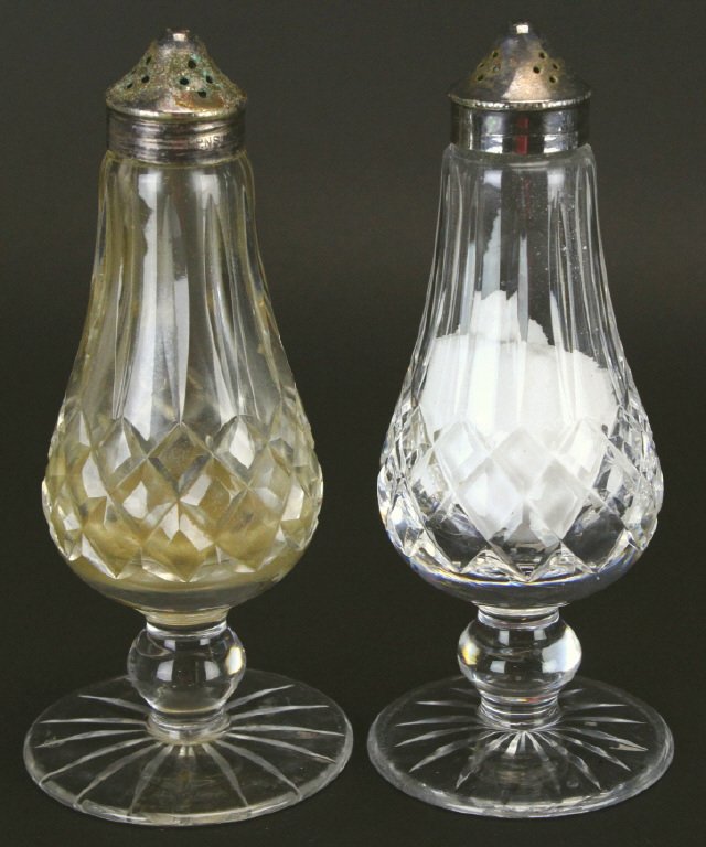 Pair of Cut Glass Salt & Pepper Shakers (1 of 3)