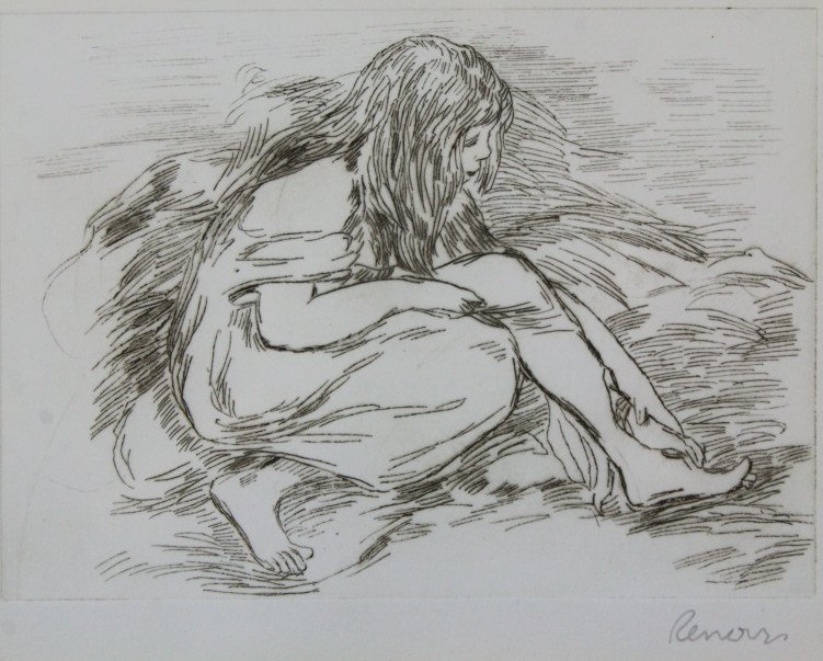Etching, Girl, Renoir (1 of 5)