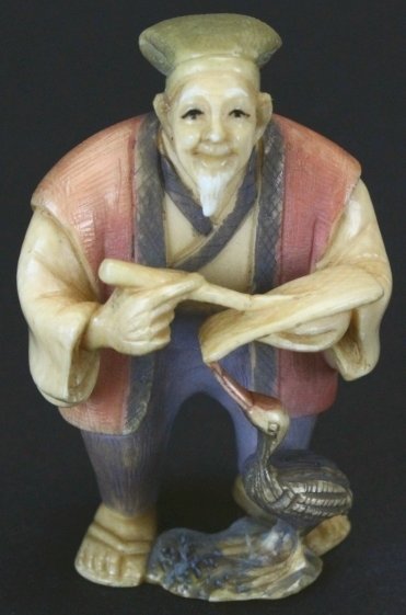 Netsuke, Polychrome Ivory Artist, Signed (1 of 5)