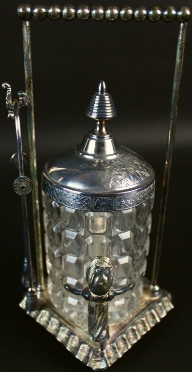 Pickle Castor, Clear Glass, Silver, Figural (1 of 9)
