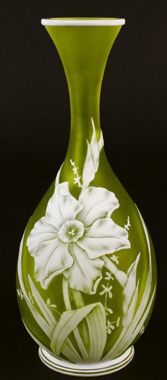 Vase, Yellow, Enamel, T. Webb, Late 19th C. (1 of 8)