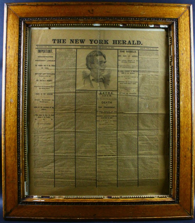 Broadsheet, Lincoln Assassination, Herald, 1865 (1 of 10)