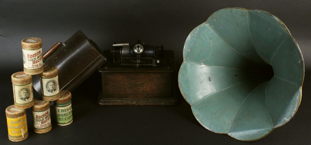 Phonograph, Edison Standard, w/Cylinders, 20th C. (1 of 10)
