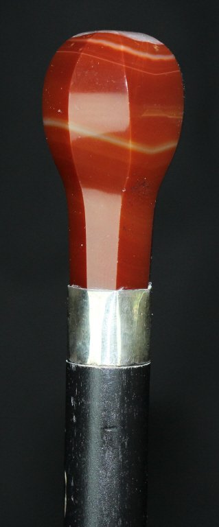 Cane, Agate, Sterling, Mahogany, C. 1900 (1 of 6)
