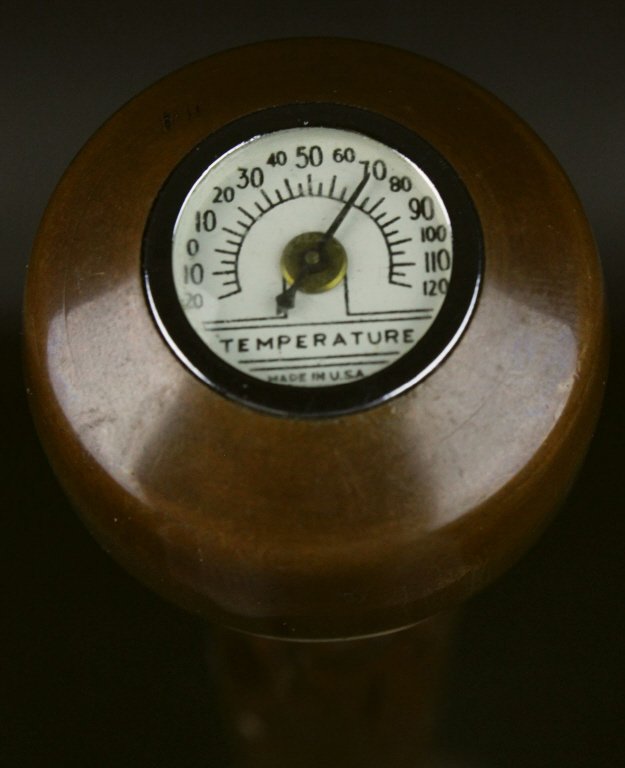 Gadget Cane, Lignum Vitae, Thermometer, C. 1910 (1 of 6)
