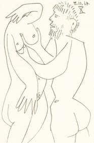 Pablo Picasso, 8.10.64. X (Cramer 148), Le Goût du Bonheur, Limited Edition Mixed Media Lithograph