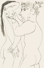 Pablo Picasso, 8.10.64. V (Cramer 148), Le Goût du Bonheur, Limited Edition Mixed Media Lithograph