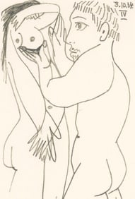 Pablo Picasso, 8.10.64. IV (Cramer 148), Le Goût du Bonheur, Limited Edition Mixed Media Lithograph