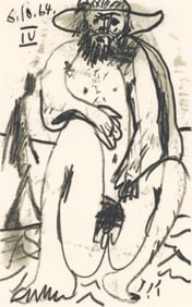 Pablo Picasso, 6.10.64. IV (Cramer 148), Le Goût du Bonheur, Limited Edition Mixed Media Lithograph