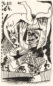 Pablo Picasso, 4.10.64. (Cramer 148), Le Goût du Bonheur, Limited Edition Mixed Media Lithograph