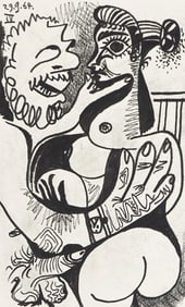 Pablo Picasso, 29.9.64. IV (Cramer 148), Le Goût du Bonheur, Limited Edition Mixed Media Lithograph