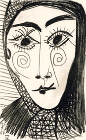 Pablo Picasso, 23.9.64 IV (Cramer 148), Le Goût du Bonheur, Limited Edition Mixed Media Lithograph