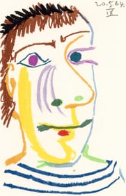 Pablo Picasso, 20.5.64. IX (Cramer 148), Le Goût du Bonheur, Limited Edition Mixed Media Lithograph