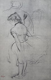 Edgar Degas, Dancer arranging her dress, Ten Ballet Sketches, Limited Edition Lithograph