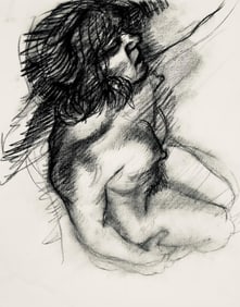 Ian Hornak, Renaissance Female Nude Figure Study, 1963, Original Drawing