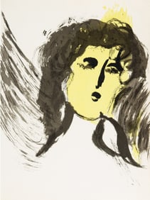 Marc Chagall, Angel (Mourlot 117-46; Cramer 25), Drawings from the Bible by Marc Chagall, Verve: