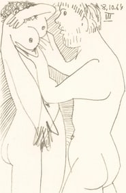 Pablo Picasso, 8.10.64. III (Cramer 148), Le Gout du Bonheur, Limited Edition Mixed Media Lithograph