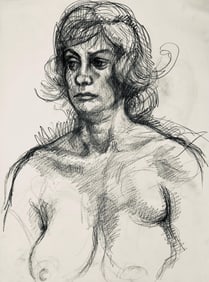 Ian Hornak, Renaissance Female Nude Figure Study, 1963, Original Drawing