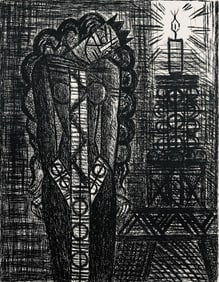 Marcel Gromaire, Folie De La Reine, Scene XIX, Shakespeare, Macbeth, Eaux-fortes de Gromaire,