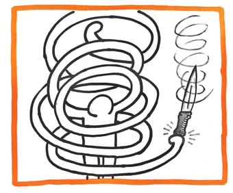 Keith Haring, Composition, Against All Odds, Limited Edition Lithograph