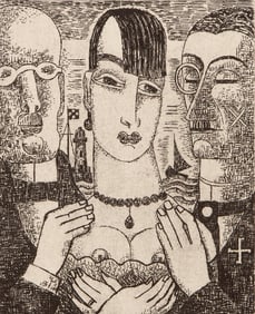 Marcel Gromaire, Composition, Vers un monde volage, Limited Edition Etching