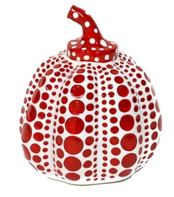 Yayoi Kusama ??? ??, Pumpkin, Red/White, Limited Edition Cast Resin Sculpture
