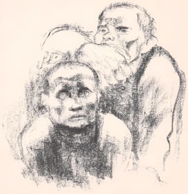 Kathe Kollwitz, Prisoners Listening To Music (Gefangene Musik Horend), Limited Edition Lithograph