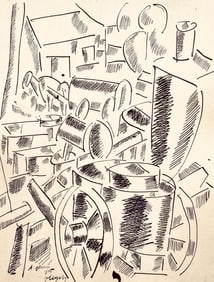 Fernand Leger, La cuisine roulante, Dessins de Guerre 1915-16, Limited Edition Lithograph