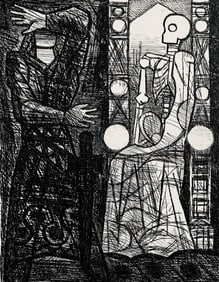 Marcel Gromaire, Le Spectre De Banquo, Scene XIII, Shakespeare, Macbeth, Eaux-fortes de Gromaire,