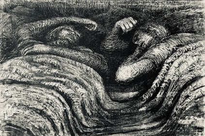Henry Moore, Two Sleeping Shelterers, The Drawings of Henry Moore, Limited Edition Lithograph