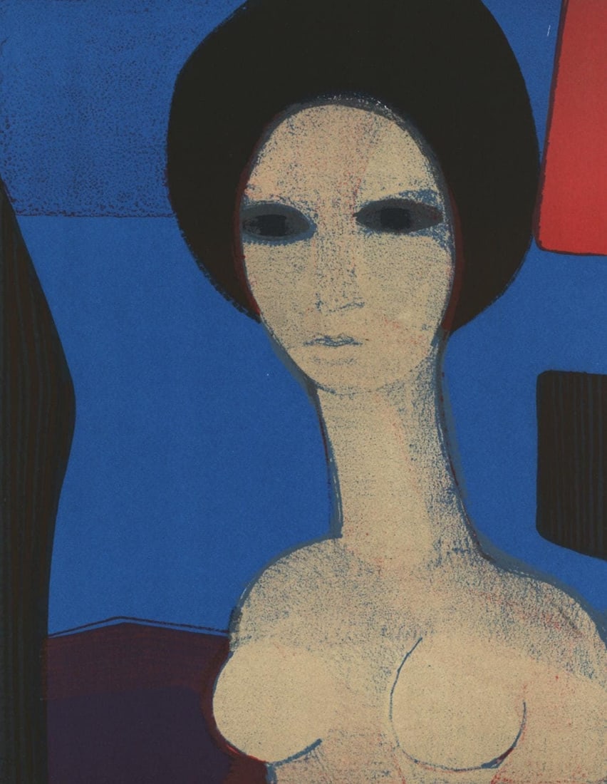 Andre Minaux, Composition, L'Odyssee, Limited Edition Lithograph: Lithograph on velin sirene des papeteries Arjomari paper. Paper size: 12 x 9.25 inches. Excellent condition. Inscription: Unsigned and unnumbered, as issued. Notes: From the folio, L'Odyssee, 1969. Pu