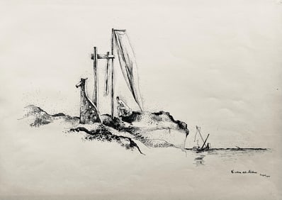 Jean Lurcat, le radeau de la meduse, huit dessins a la plume, Limited Edition Lithograph