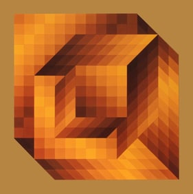 Victor Vasarely, Composition, Progressions III, Limited Edition Heliogravure