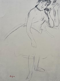 Edgar Degas, Dancer touching her earring, Ten Ballet Sketches, Limited Edition Lithograph