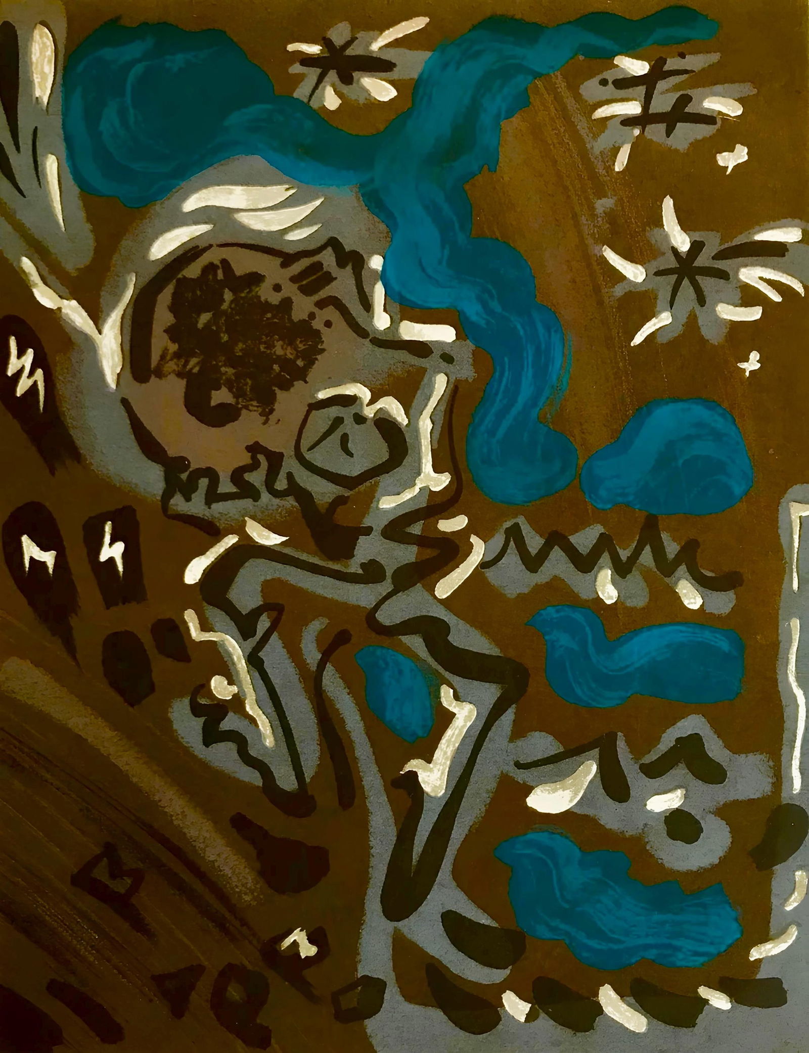 Andre Masson, Composition, Œuvres completes d'Albert Camus, Limited Edition Lithograph: Lithograph on velin d'Arches filigrane paper. Paper Size: 11 x 8.5 inches. Excellent condition. Inscription: Unsigned and unnumbered, as issued. Notes: From the volume, Œuvres completes d'Albert Camu