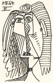 Pablo Picasso, 4.5.64. III (Cramer 148), Le Gout du Bonheur, Limited Edition Mixed Media Lithograph