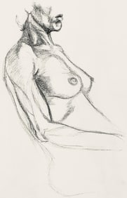 Ian Hornak, Renaissance Female Nude Figure Study, 1963, Original Drawing